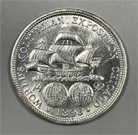 1893 Columbian Expo Commem Silver Half BU