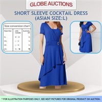 NEW SHORT SLEEVE COCKTAIL DRESS(ASIAN SIZE:L)