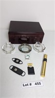 CIGAR OASIS HUMIDOR WITH CIGAR CUTTERS, CIGAR TUBE