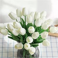 Artigreen 20pc White Faux Tulips