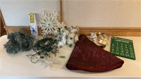 Christmas decor, lights, tree skirt, garland,Etc.