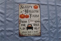 Retro Tin Sign "Sleep Hollow Farm...Pumpkins"
