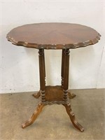 Scalloped Edged Accent Table with Shelf