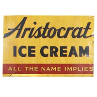 Vintage Aristocrat Ice Cream Advertising Sign