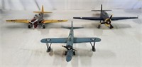 3 Vintage Model Military Airplanes