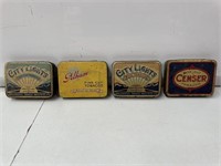 4 x Tobacco Tins Inc. City Lights, Censor & Pelham