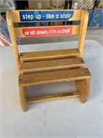WOODEN CHILDS SIT &  STEP  STOOL