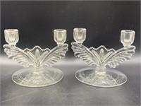 2 Tiffin Franciscan Wings Candle Stick Holders