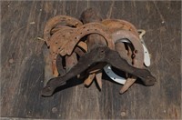 Vintage Horse Shoes & Wall Rack