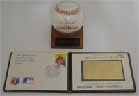 Stan Musial Autographed Baseball & Gold Stamp