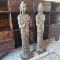 39" Buddha Statue Pair