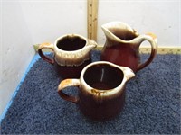 HULL BROWN DRIP POTTERY CREAMERS