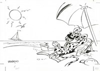 Batem. Illustration originale Marsupilami