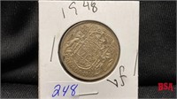 1948 Canadian 50 cent coin