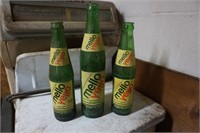 Set of Three Mellow Yellow Soda Bottles