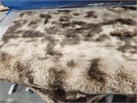 5 ft. x 8 ft soft fur rug with mat backing.