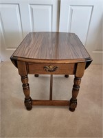 Wood Drop Leaf End/Side Table with Drawer