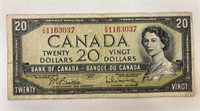 1954 Canada $20 Banknote