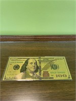 Double Sided 24K $100 USD Gold Bill Novelty