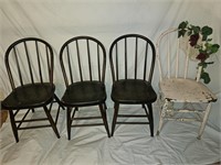 (4) Antique Wooden Chairs