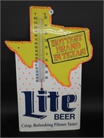 Miller Lite Beer Texas Thermometer Sign