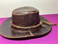 Genuine Leather Crocodile Style Hat, Mexico