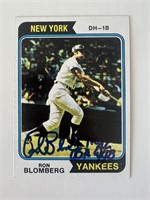 NY Yankees Ron Blomberg signed autograph card