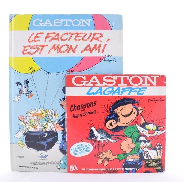 Franquin. Gaston. Disque vinyle 45T + Facteur