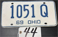 1969 Ohio License Plate