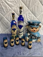 Tequila Bottles, Shot Glasses & Sargent Teddy