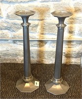 Huge Stainless Candle Holders 26” Tall