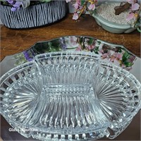 Vintage Pressed Glass Condiment Serving Dishes