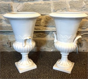 (2) Porcelain/ Ceramic Planters 21”