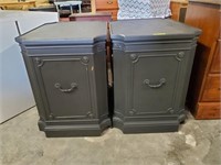 PR PAINTED END TABLES W/ DOUBLE SIDED SHELVES