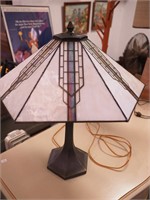 Two-light lamp with metal base; plus