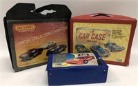 Lot of Die Cast Matchbox Hot Wheels Cars in Cases