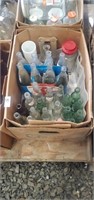 Vintage coke, Pepsi, r.c cola bottles, and vases