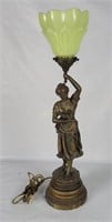 Antique Rancoulet Sculpture Liberty Lamp