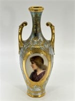 Royal Vienna Double Handled Portrait Vase ‘Ruth’