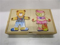 Wooden bear puzzle dress up