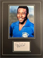 Pele Custom Matted Autograph Display