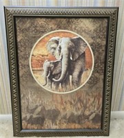 Framed elephant picture