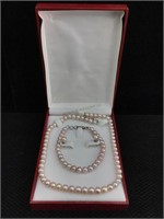 Sterling Necklace With Pearls In Box
