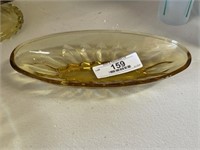 Vintage Mid-Century Amber Butter Dish