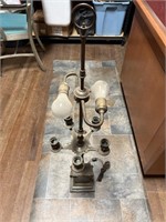 Very unique, antique heavy, brass lamp