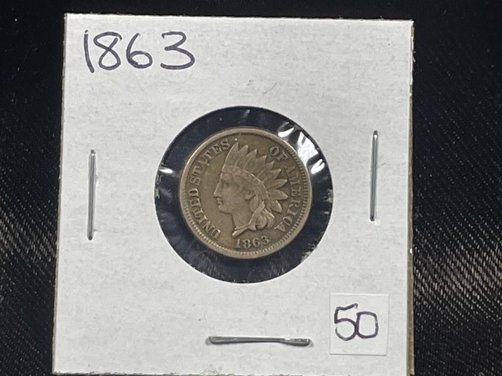 1863 INDIAN SMALL CENT PENNY F15