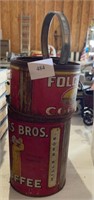 Group of vintage coffee, cans