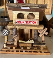 Wooden train station