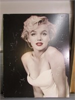 Scratched Marilyn Monroe Red Lips Portrait Decor