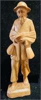 Vtg Hand-Carved Wooden Art Statue Figurine